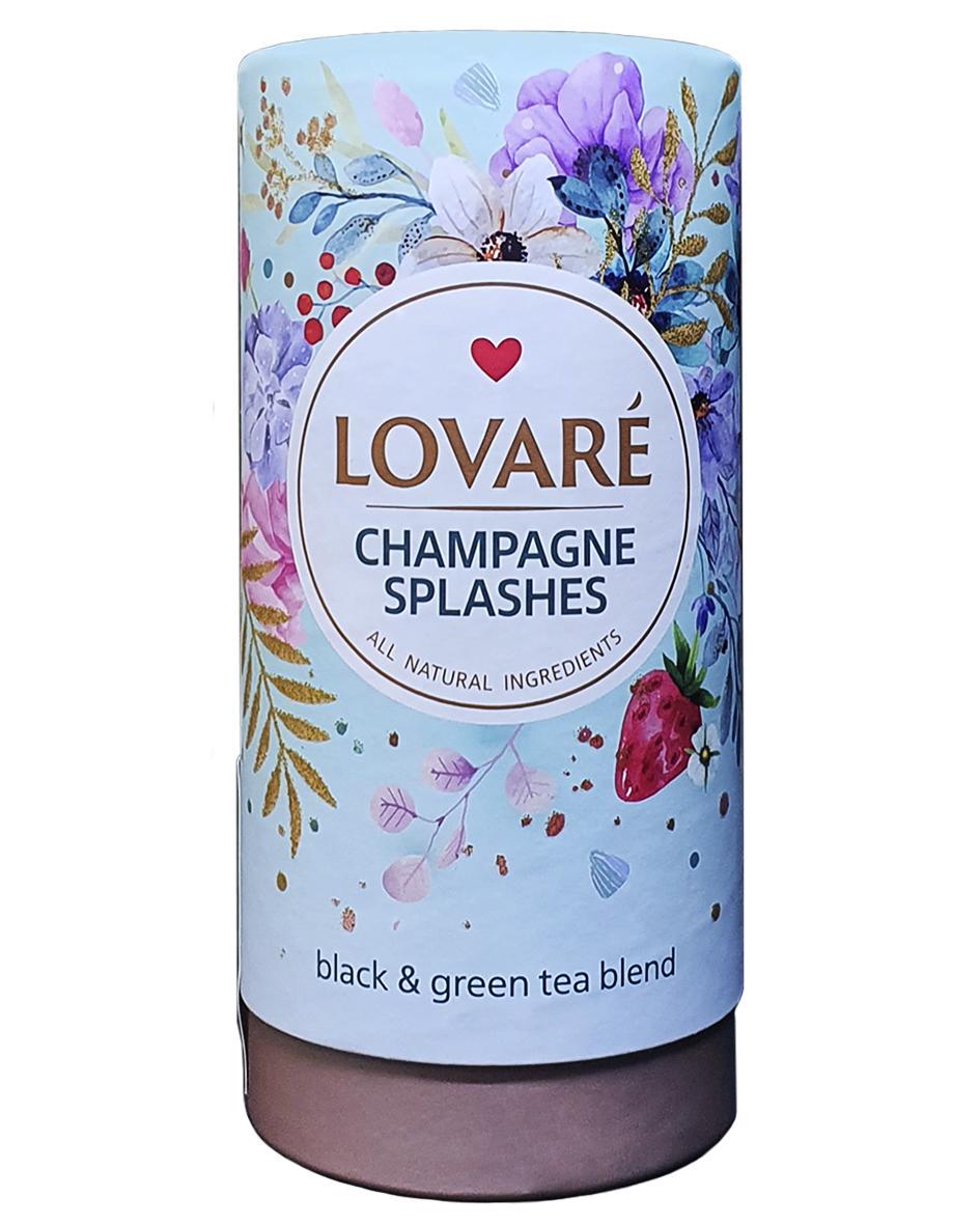 Чай чорний Lovare Бризки Шампанського із зеленим з ароматом суниці 80 г (1410)