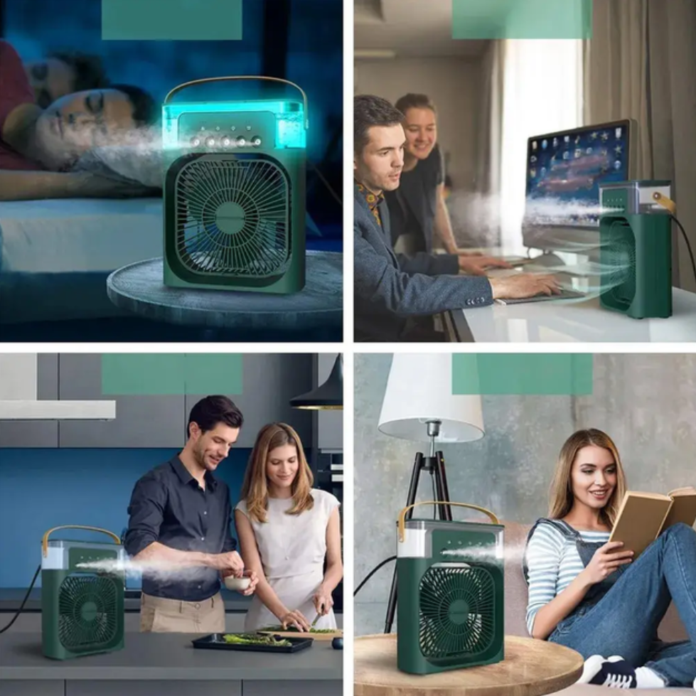 Кондиционер настольный Mini Cooling Fan AC9418 с LED подсветкой USB Зеленый (26057431) - фото 5 Кондиционер настольный Mini Cooling Fan AC9418 с LED подсветкой USB Зеленый (26057431) - фото 5