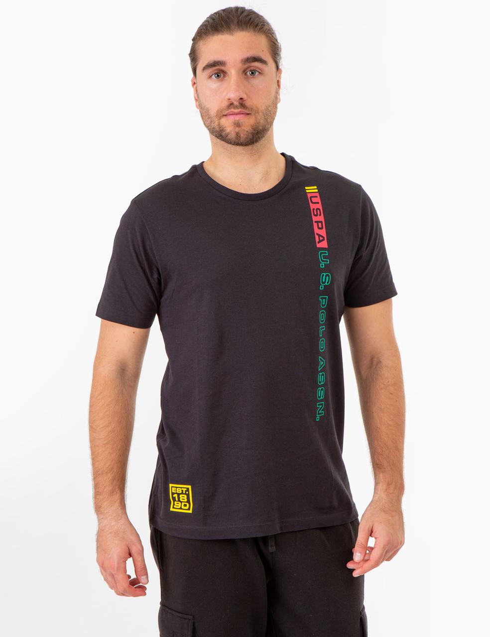 Футболка чоловіча U.S. Polo ASSN USPA VERTICAL PRINT L Чорний (2235307472)