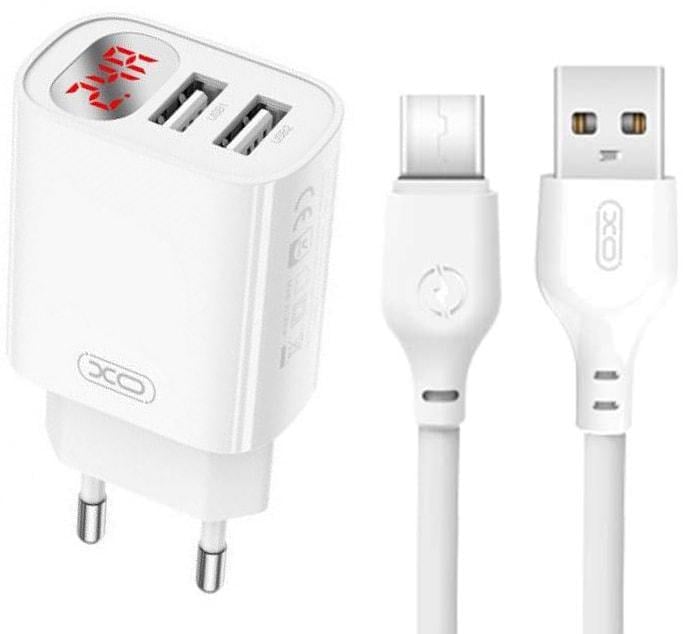 Устройство зарядное Xo L95 2 USB 2,4A кабель Type-C White (36836) Устройство зарядное Xo L95 2 USB 2,4A кабель Type-C White (36836)