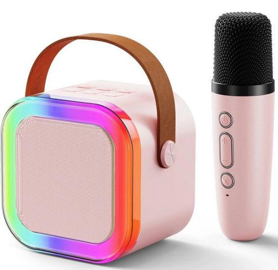 Портативная колонка Bluetooth K12 5W с микрофоном со светодиодной подсветкой Розовый (26938482)