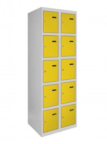 Шкаф металлический ячеечный ШКМ 5/40/2 пятиуровневый RAL7035/RAL1018 180х80х50 см (9400202)