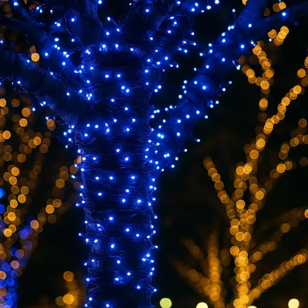 Гірлянда нитка вулична 1000 LED 100 м від мережі чорна нитка Синій - фото 4 Гірлянда нитка вулична 1000 LED 100 м від мережі чорна нитка Синій - фото 4