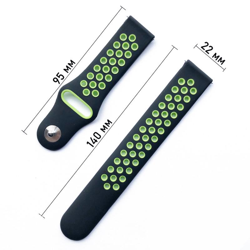 Спортивный ремешок Primolux Perfor Sport с перфорацией для часов Garmin Vivoactive 4 Black/Green (1274938079) - фото 5 Спортивный ремешок Primolux Perfor Sport с перфорацией для часов Garmin Vivoactive 4 Black/Green (1274938079) - фото 5