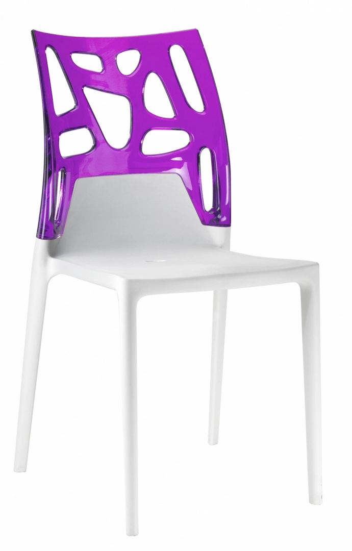 Стул Litolan Papatya Ego-Rock белое сидение Прозрачно-пурпурный (DR001984)