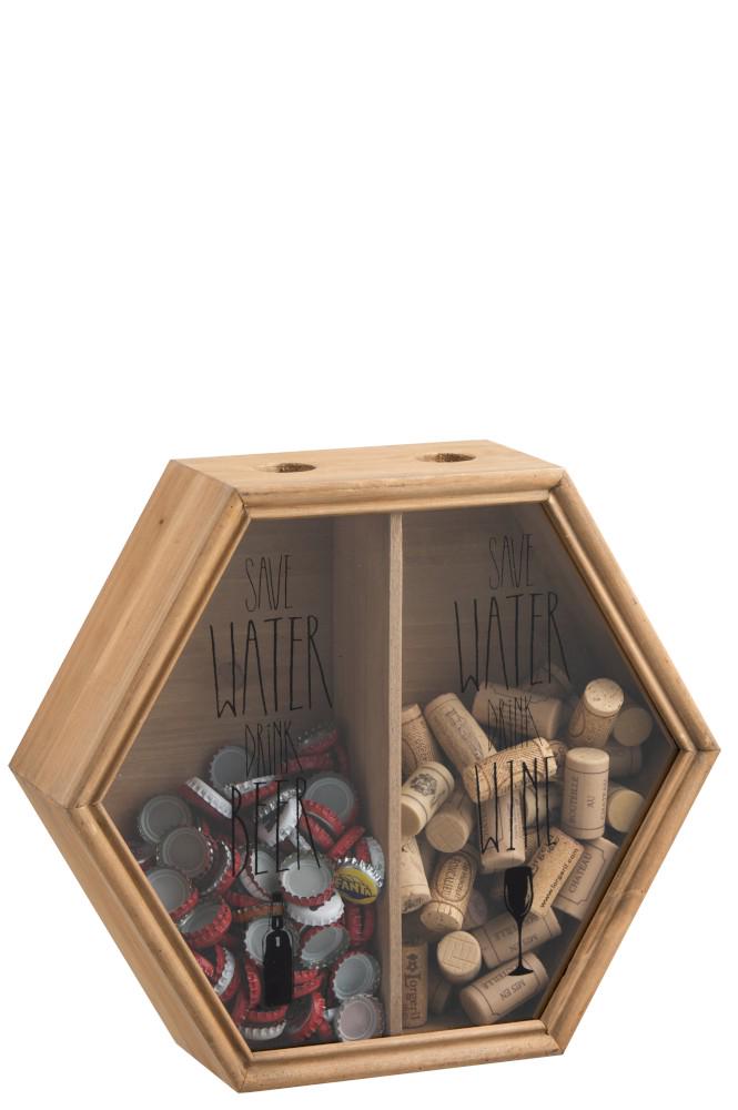 Шкатулка для пробок J-LINE настольная/настенная из дерева Шкатулка для пробок J-LINE настольная/настенная из дерева