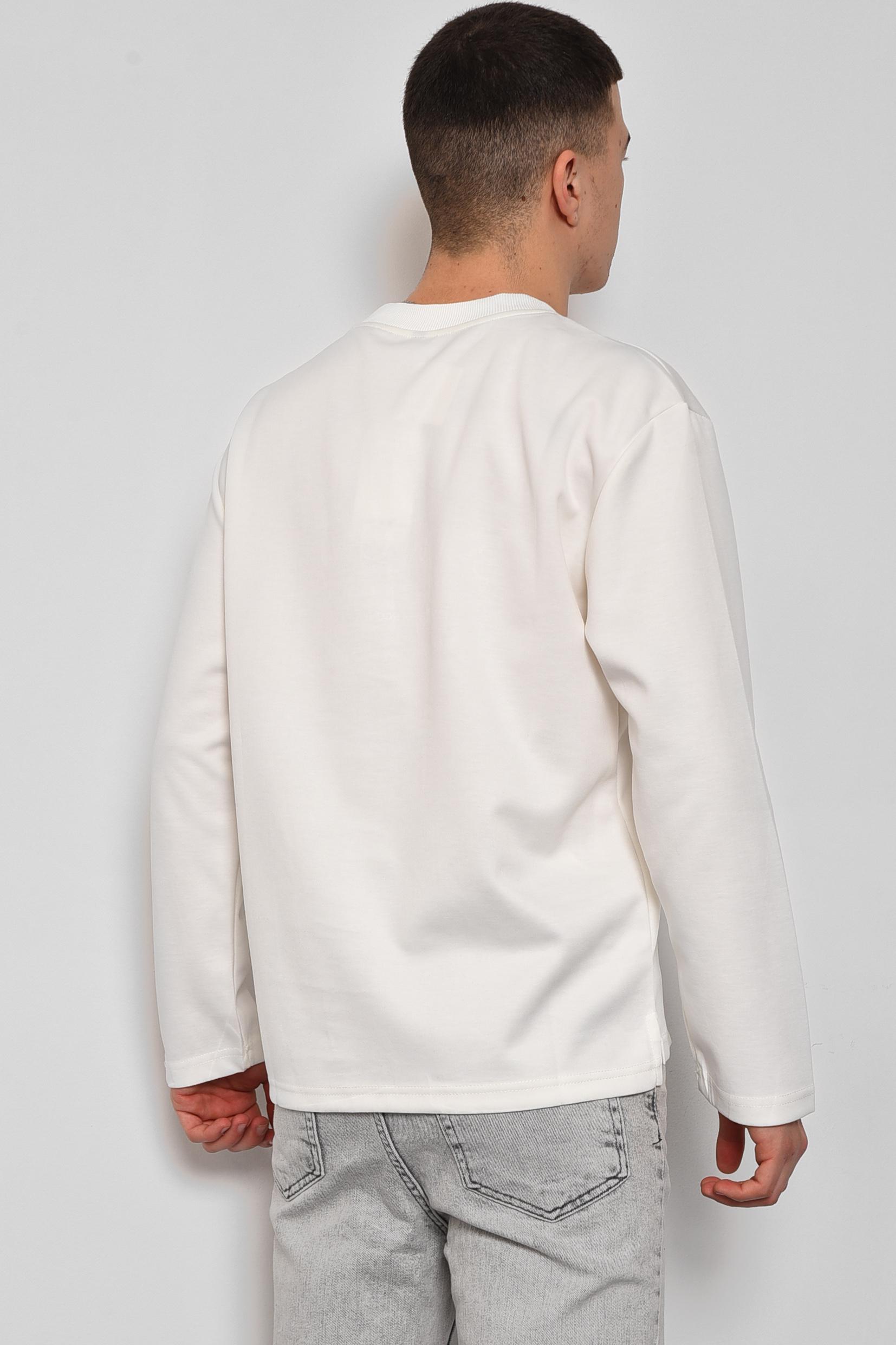 Свитшот мужской M с надписью Белый (174684) - фото 3 Свитшот мужской M с надписью Белый (174684) - фото 3