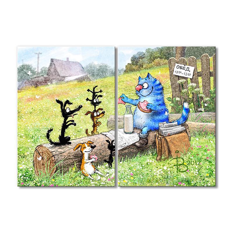 Модульная картина Обед почтальона 70x105 см