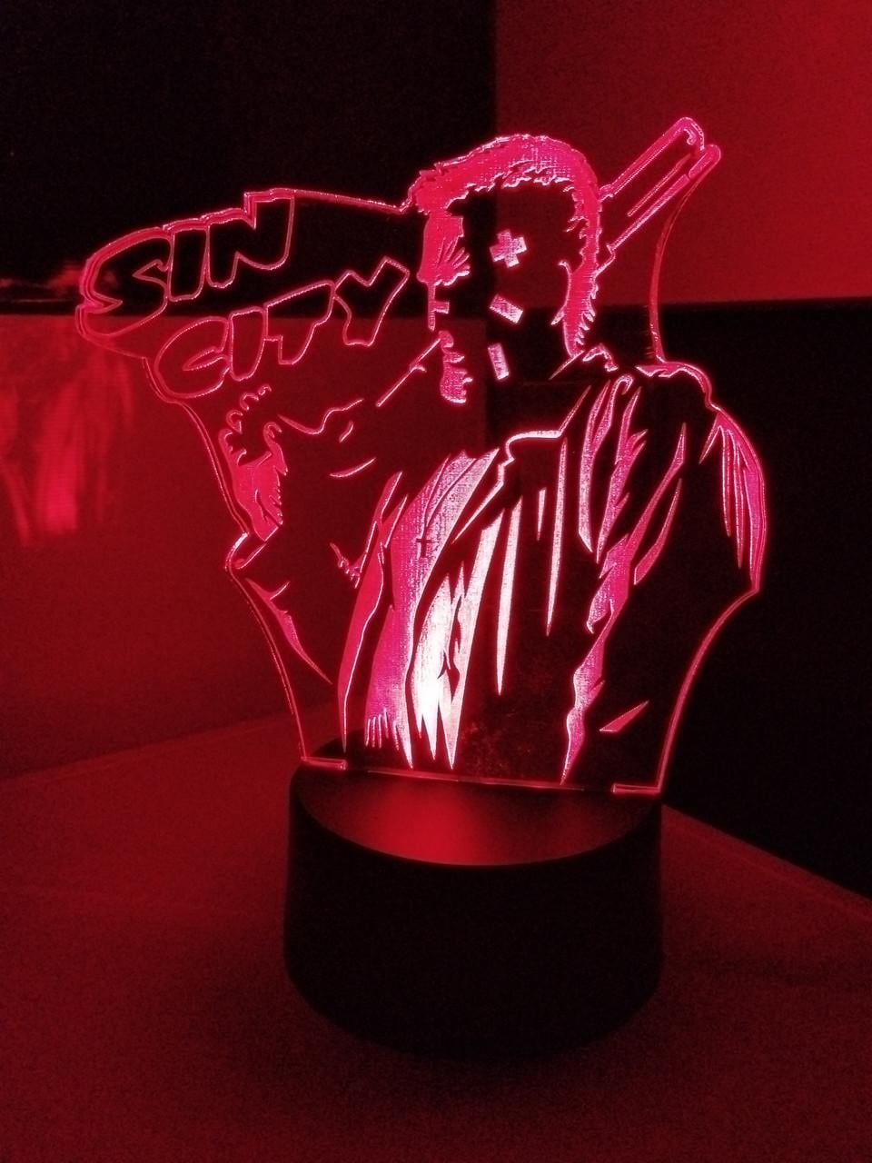 3d-ночник Sin city несколько подсветок/bluetooth (2280995675)