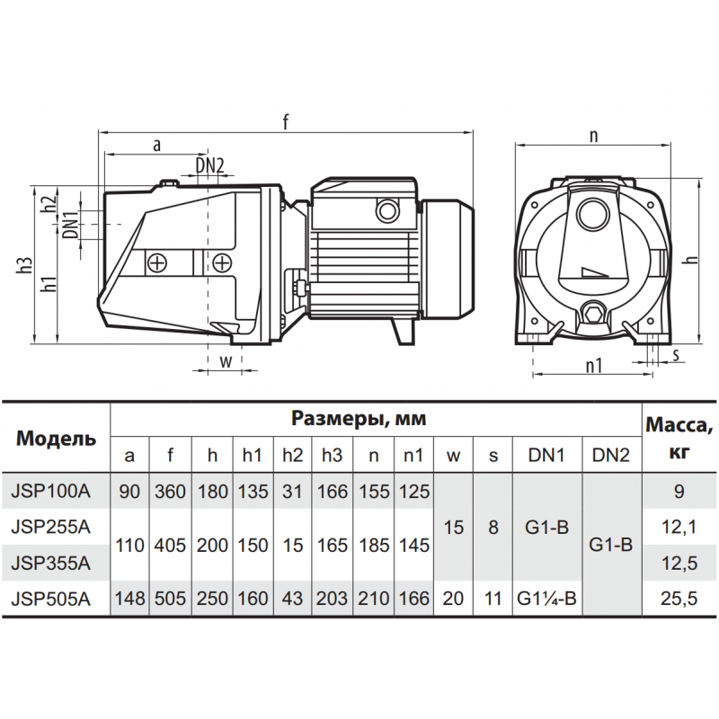 Насос поверхностный центробежный Sprut JSP 505A - фото 4 Насос поверхностный центробежный Sprut JSP 505A - фото 4