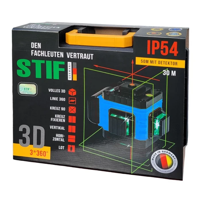 Лазерный уровень STIF Germany BL-05B 3D штатив 2 АКБ в комплекте