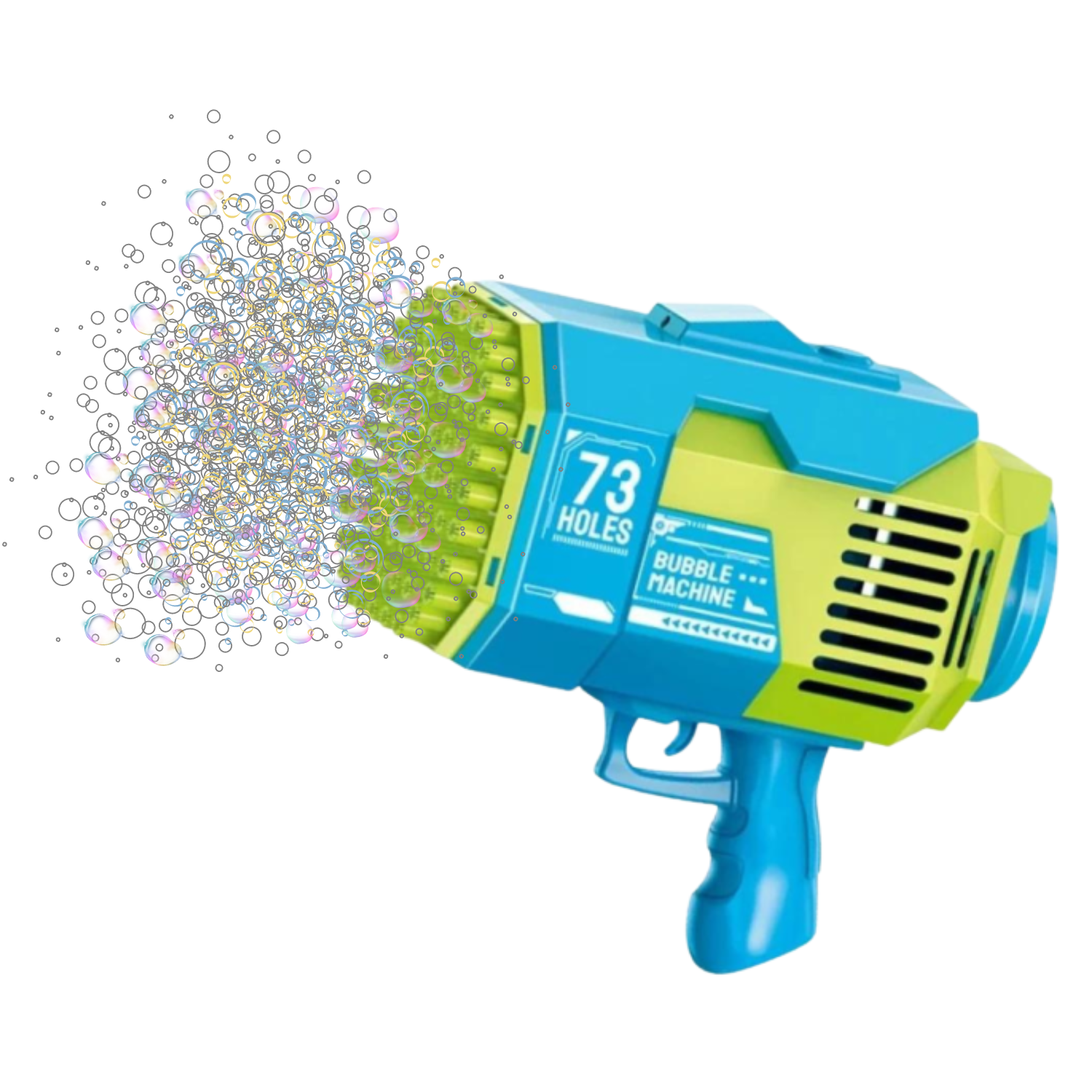Пистолет автоматический для мыльных пузырей детский с аккумулятором на 73 отверстия (37a863ac)