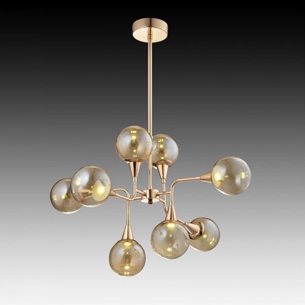 Люстра Flora 8 круглых сфер Медный (OK003/8/gold)