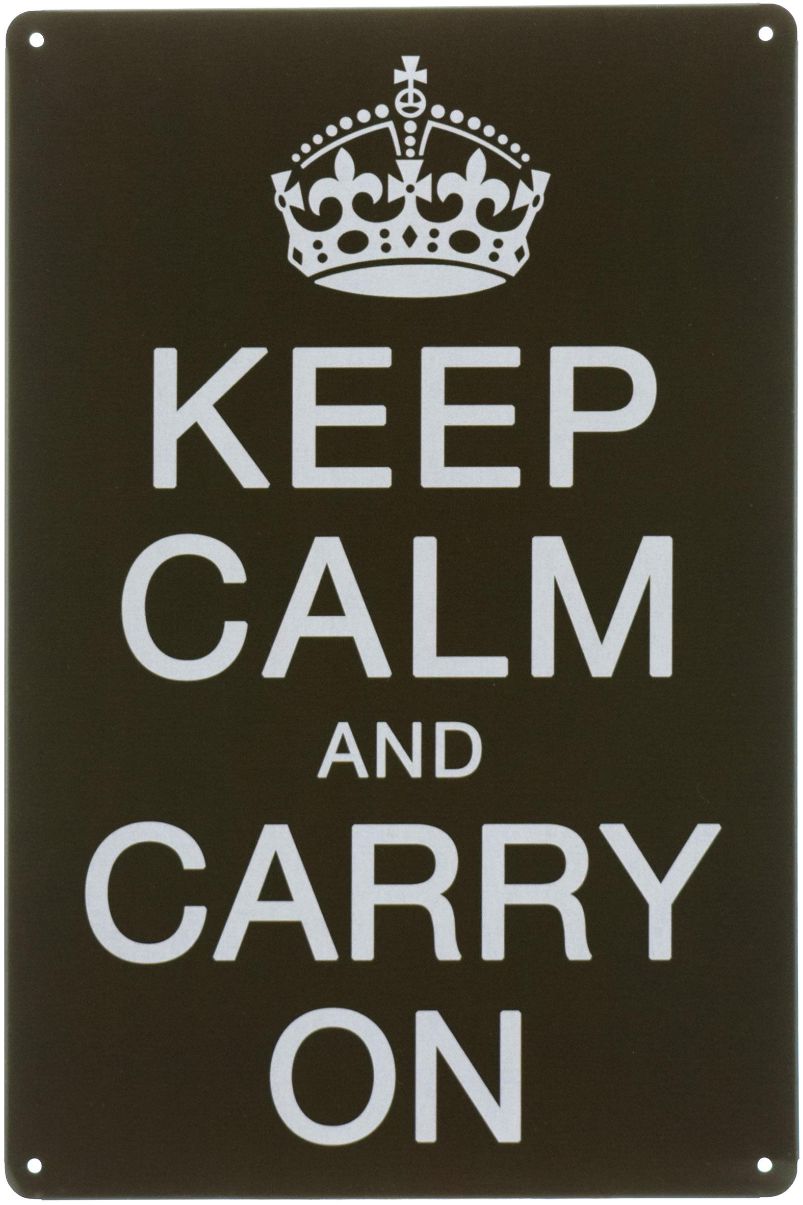 Табличка металлическая Сохраняйте Спокойствие И Продолжайте В Том Же Духе/Keep Calm And Carry On Black 20x30 см