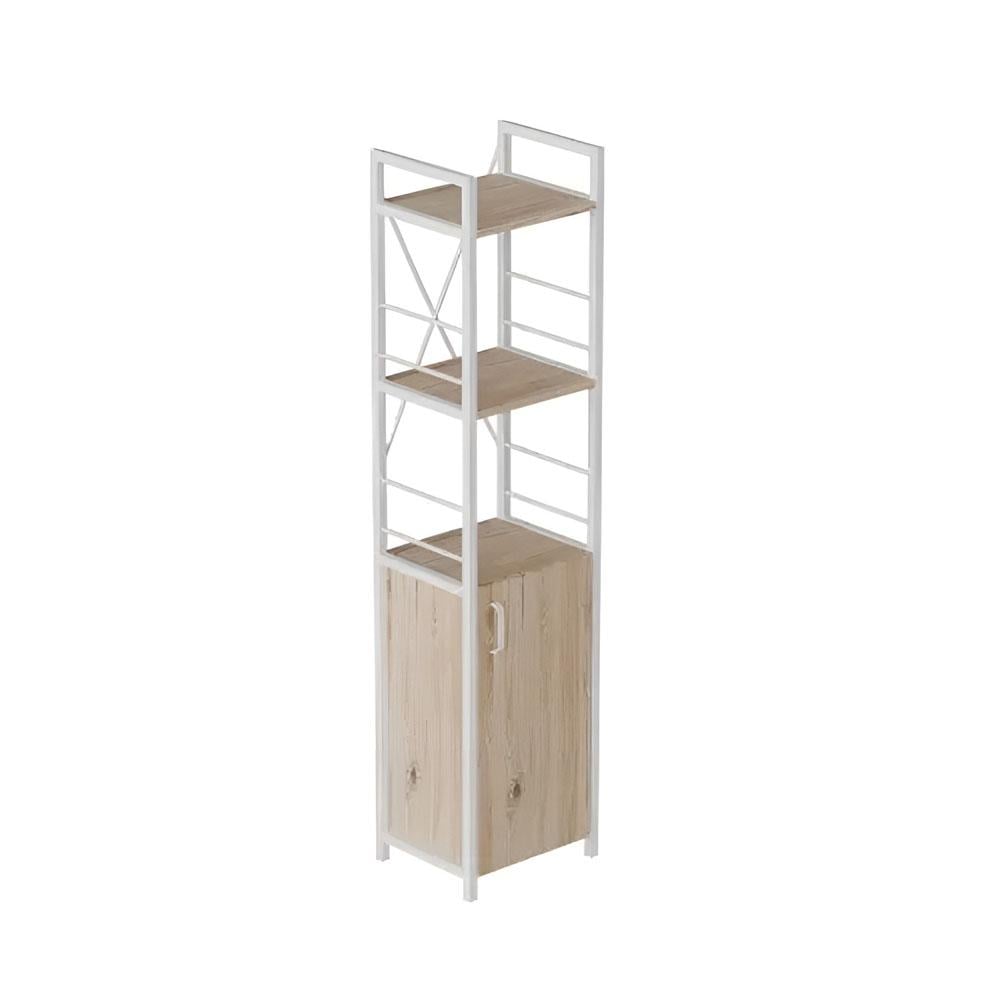 Этажерка Ferrum-decor Коннект 3/34 с тумбой ДСП 144x34x28 см Белый/Дуб Сан-Марин (FRD-104429)