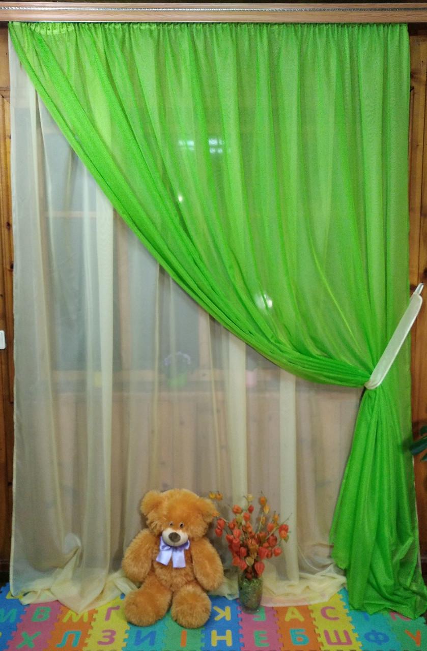 Комплект гардин Magic Салатовый/Пшеничный