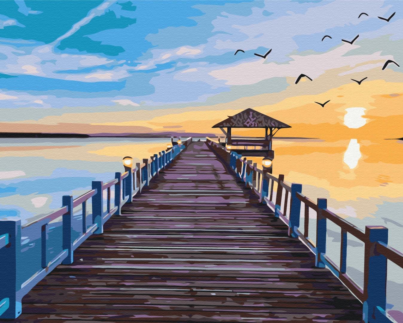 Картина за номерами Brushme Місток у захід сонця 40x50 см (PBS631)