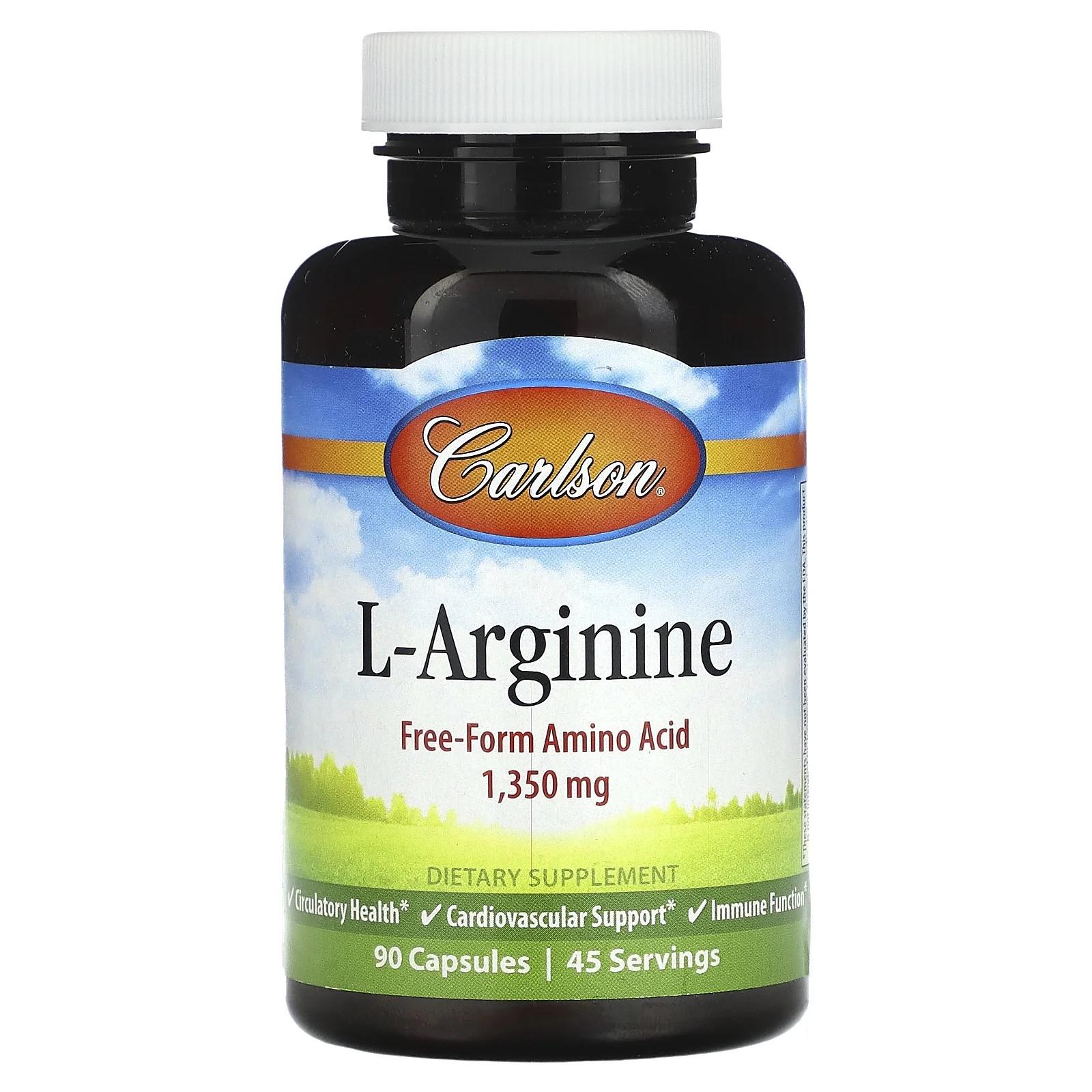 Аргинин L Carlson L-Arginine 1350 mg 90 капс.