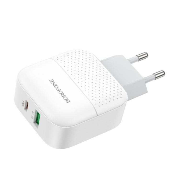 Зарядний пристрій Borofone BA46A Premium PD QC3.0 18W 2A White (6931474727343) Зарядний пристрій Borofone BA46A Premium PD QC3.0 18W 2A White (6931474727343)