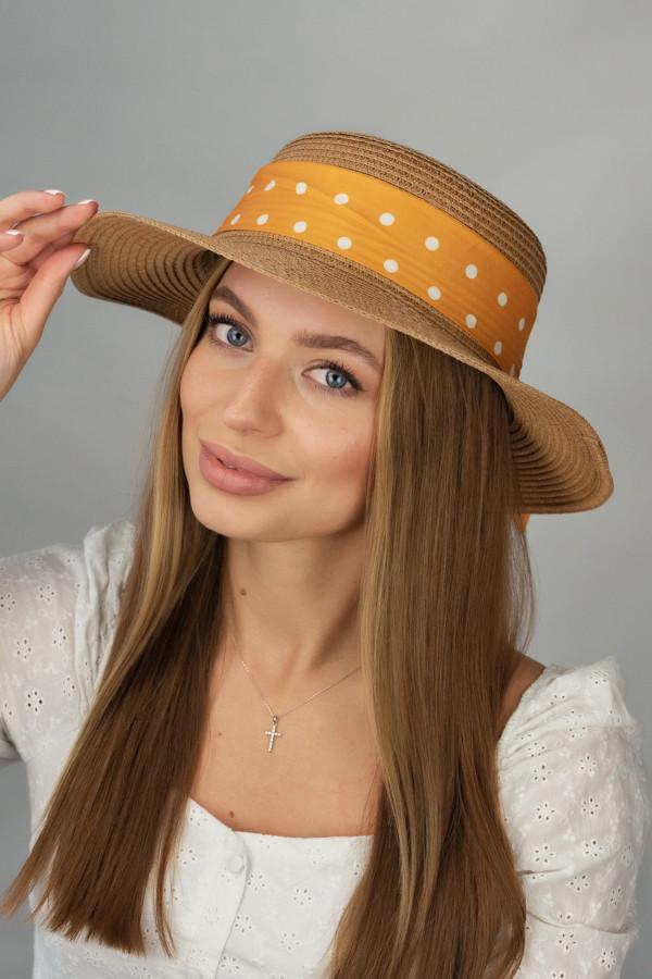 Шляпа женская Braxton канотье Лоранс Темно-бежевый/Желтый (1702)