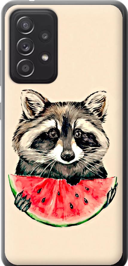 Чехол на Samsung Galaxy A52 Енотик с арбузом (4605u-2251-42517)