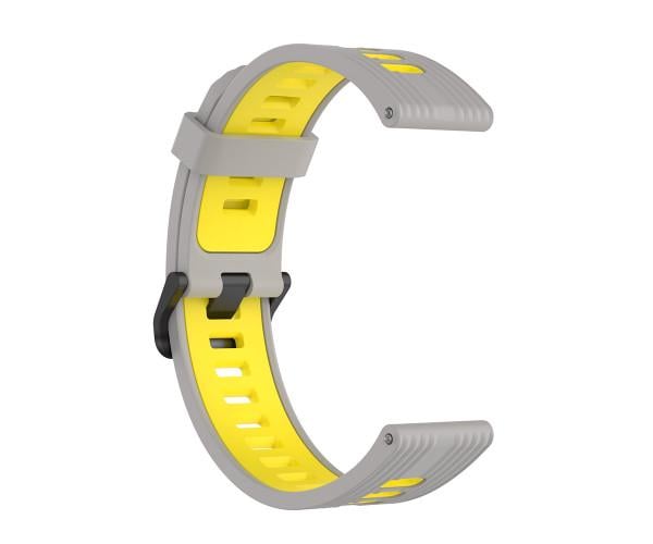Ремінець Sport Silicone для Amazfit GTR 3 Pro/GTR 4/GTS 4 22 мм Сірий з жовтим Ремінець Sport Silicone для Amazfit GTR 3 Pro/GTR 4/GTS 4 22 мм Сірий з жовтим