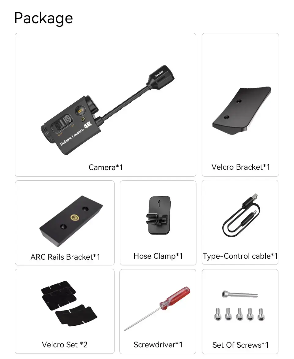 Камера RunCam2 4К на шолом для військових і карта пам'яті - фото 4