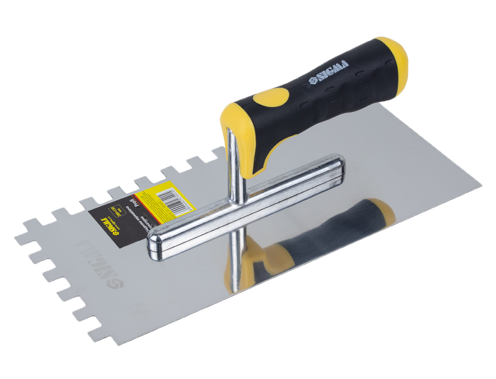 Терка строительная из нержавеющей стали Profi 280х130 мм зуб 8х8 мм (55794)