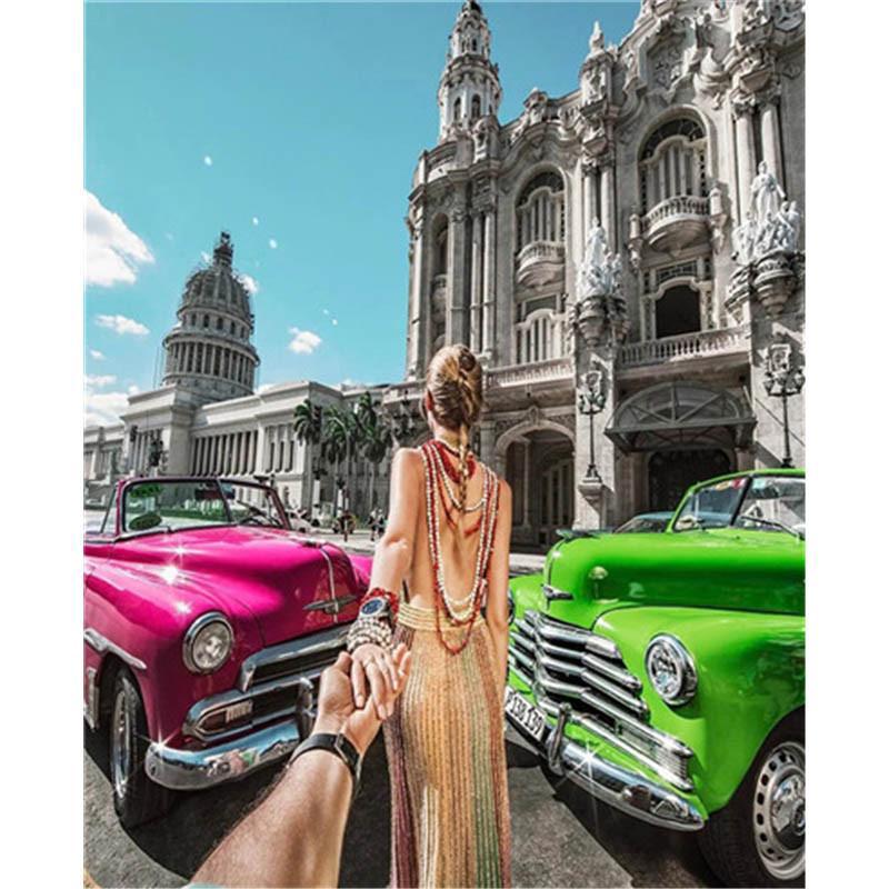 Картина за номерами Вектор Підемо до машин 40x50 см (OTG6120)