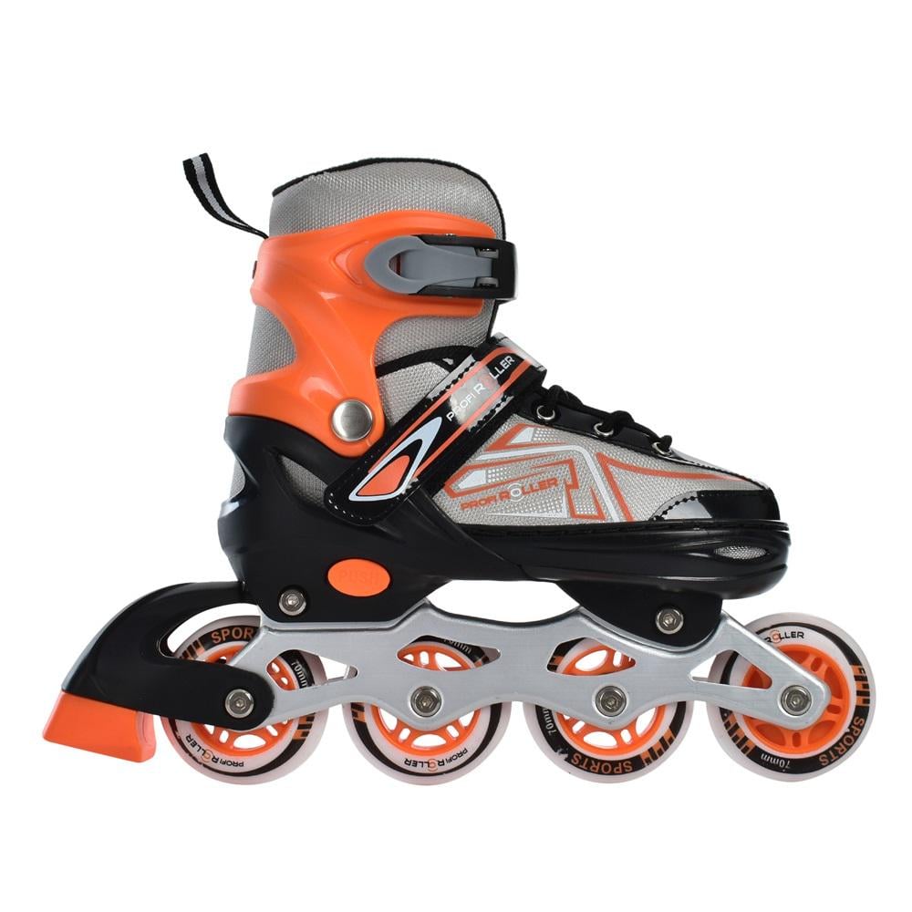 Роликовые коньки A 4148-M-OR р. 35-38 Черный/Оранжевый Роликовые коньки A 4148-M-OR р. 35-38 Черный/Оранжевый