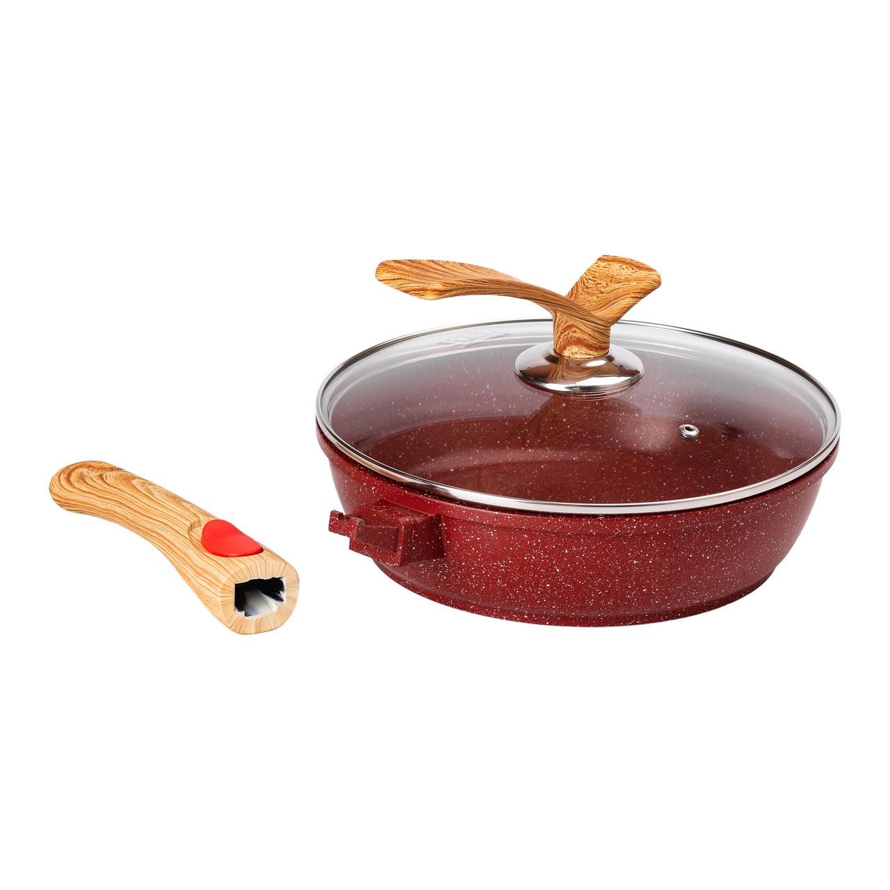 Сковорода алюмінієва глибока MGC зі скляною кришкою 2,4 л Ø 24 см - фото 4 Сковорода алюмінієва глибока MGC зі скляною кришкою 2,4 л Ø 24 см - фото 4