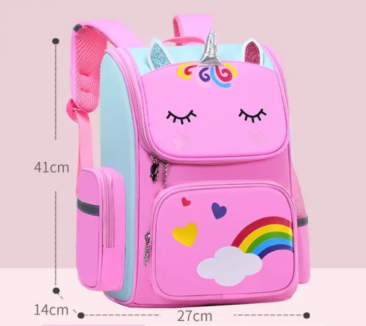 Рюкзак школьный Purple Unicorn 41x24 см Розово-зеленый - фото 5 Рюкзак школьный Purple Unicorn 41x24 см Розово-зеленый - фото 5