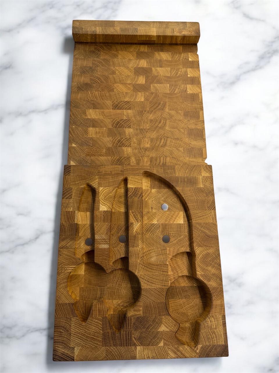 Набір кухонний Gorillas BBQ подвійна торцева дошка з гастроємністю і набором з 3-х ножів (DS64) - фото 7