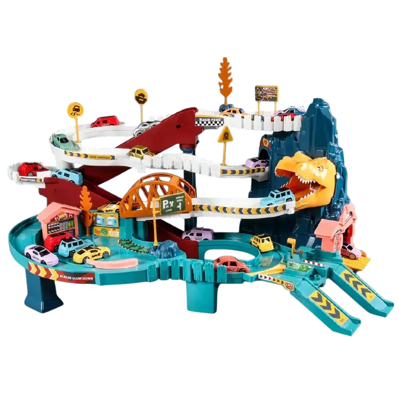 Детский игровой паркинг с музыкой Fun Game Dinosaur Winding Road 5501A спуск с 4 машинками (2731932517)