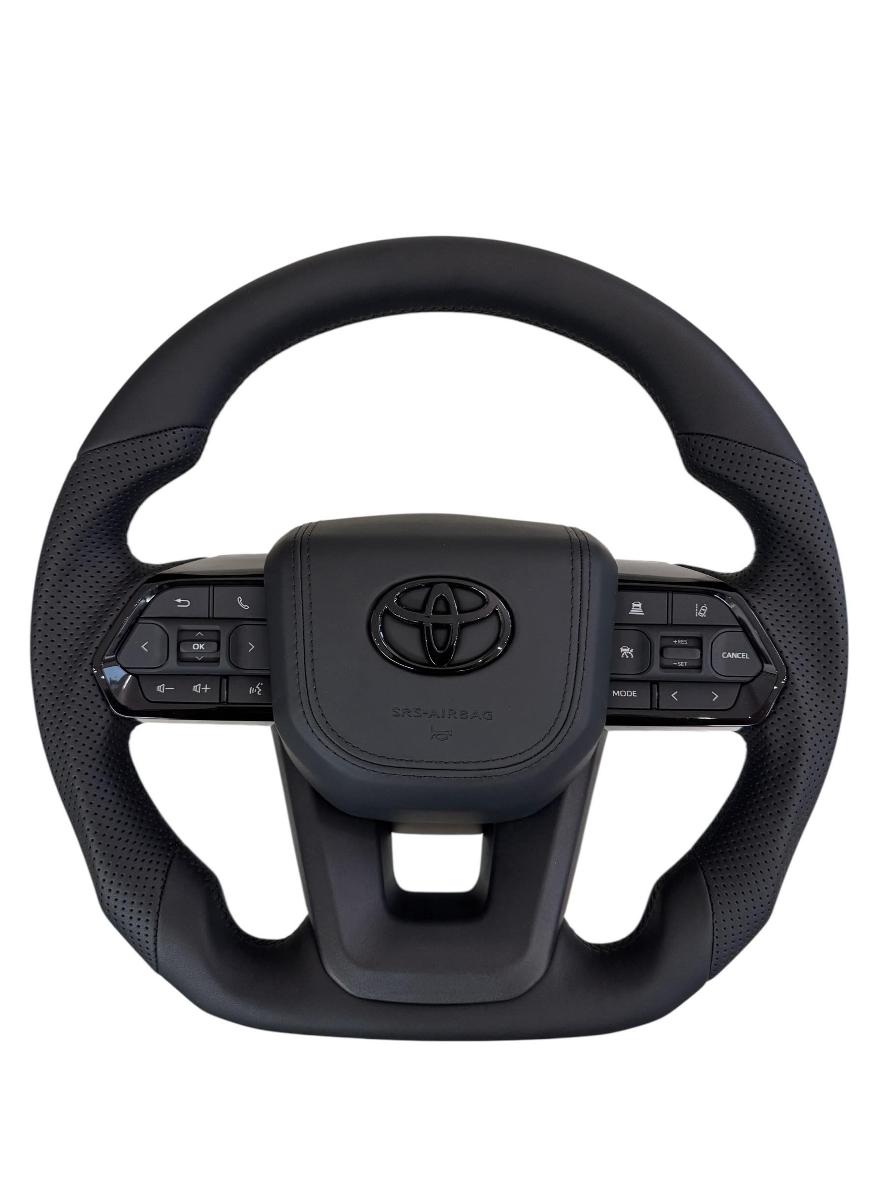 Кермо для Toyota Land Cruiser 100 Prado 120 шкіра зі скошеним низом Чорний глянець (27734248)