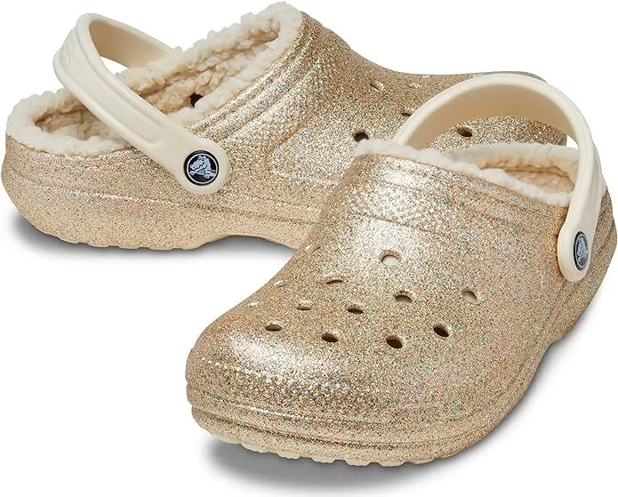 Сабо Crocs Classic Lined Clog Glitter р. 42-43 Бежевий (20029)