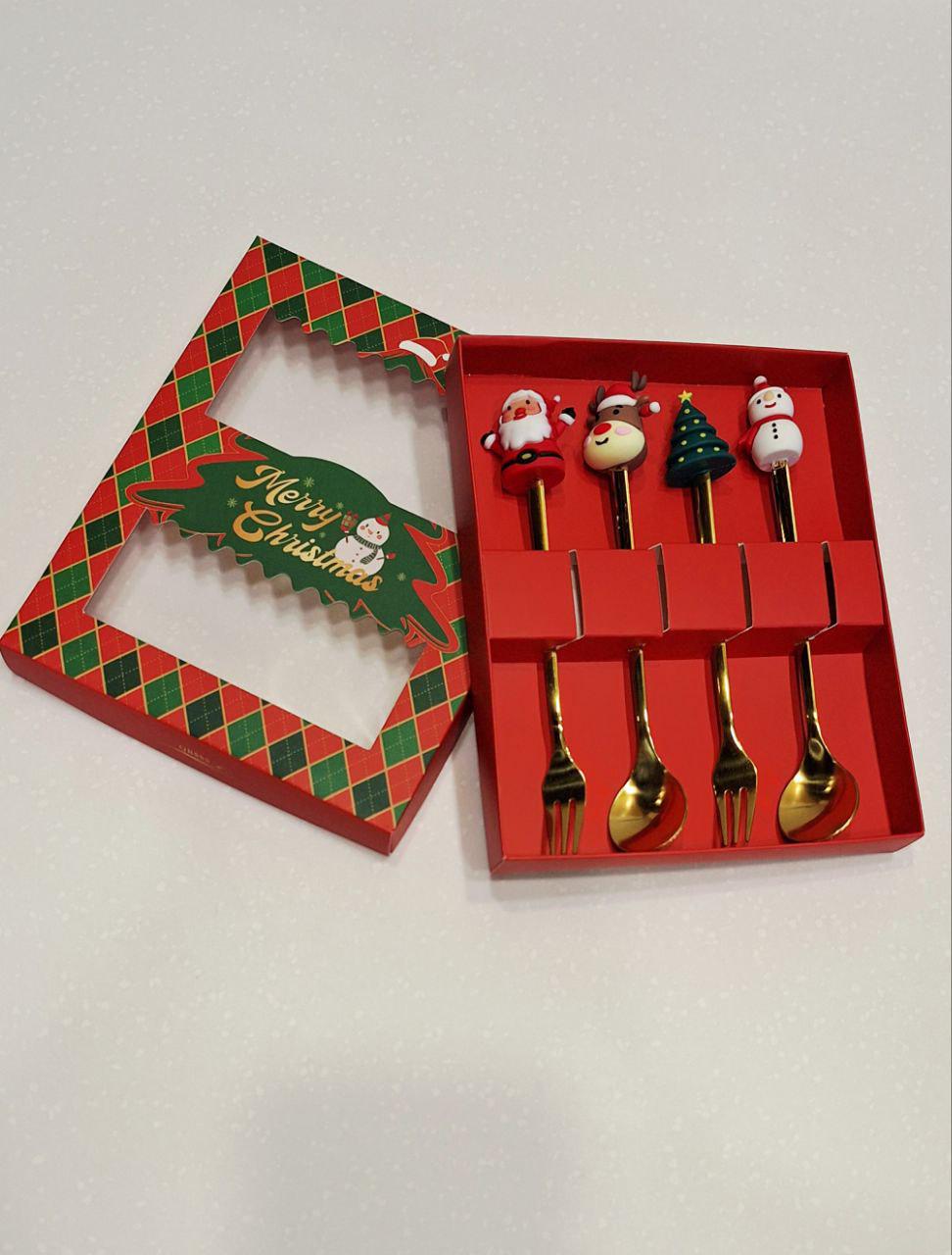 Подарочный набор вилок и ложек Merry Christmas 4 шт. (1756)