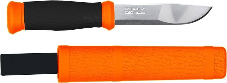 Нож туристический с чехлом Morakniv Outdoor 2000 tanto 56,5 HRC Sandvik 12C27 нержавеющая сталь 109 мм Orange (2464806148)