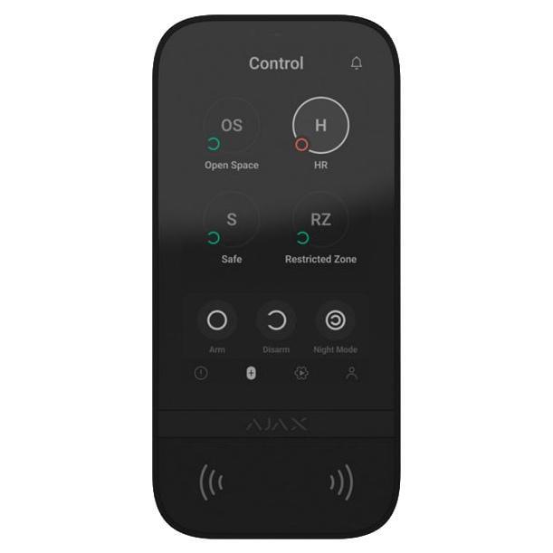 Беспроводная клавиатура с сенсорным экраном Ajax KeyPad TouchScreen 8EU Black (00000050071)