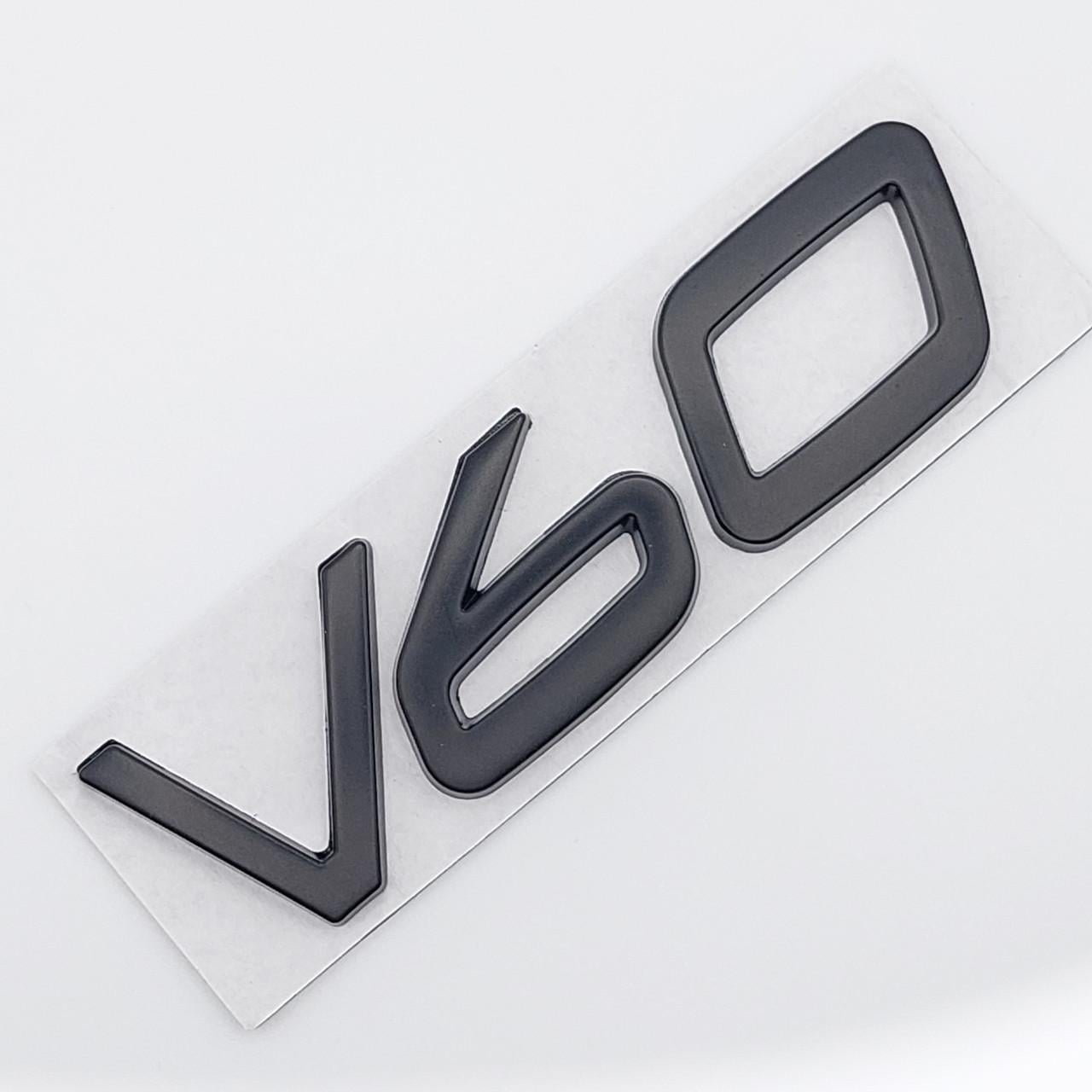 Эмблема надпись V60 на заднюю часть металл Volvo Черный матовый (1759820015)
