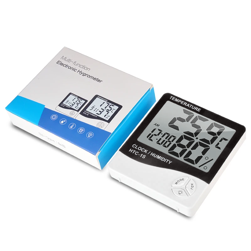 Термометр-гигрометр электронный Uchef HTC-1s с подсветкой дисплея комнатный с часами - фото 9 Термометр-гигрометр электронный Uchef HTC-1s с подсветкой дисплея комнатный с часами - фото 9