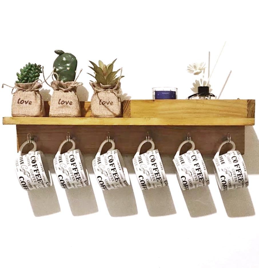 Полка для кружек из дерева Гловат Сиена (СДК-008705)