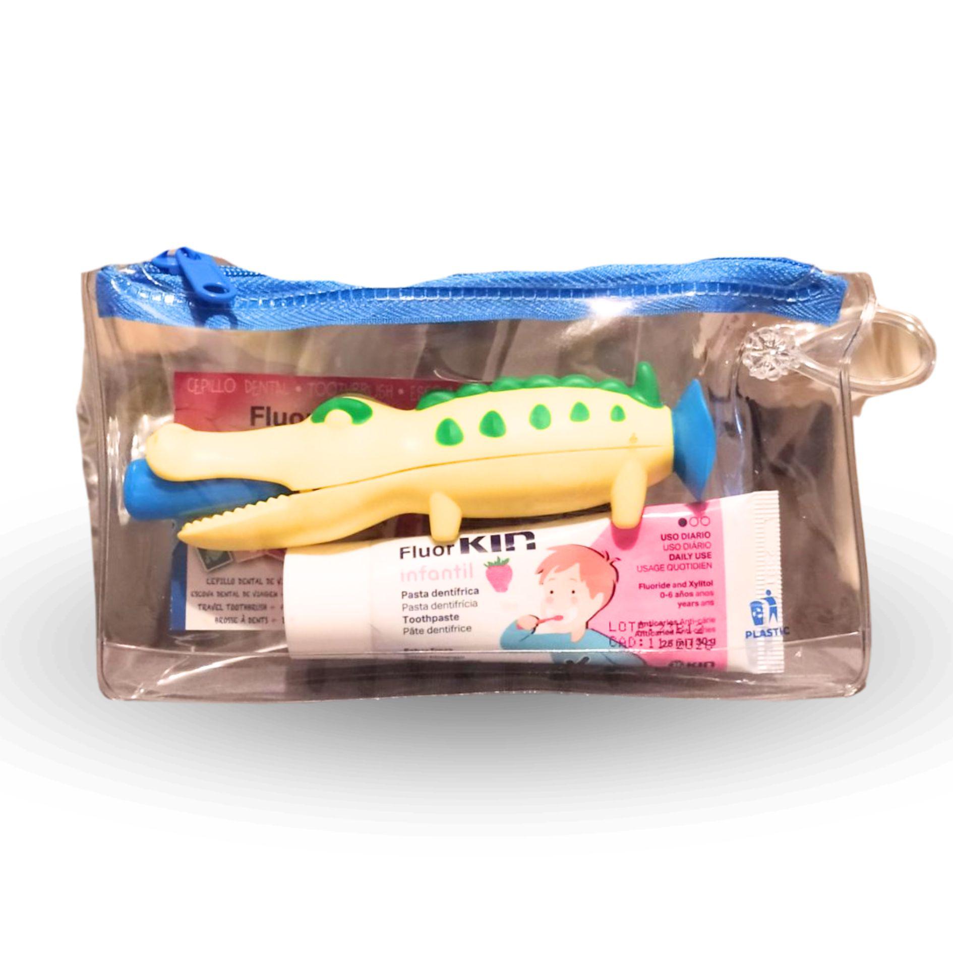 Набор дорожный детский по уходу за зубами крокодил Желтый