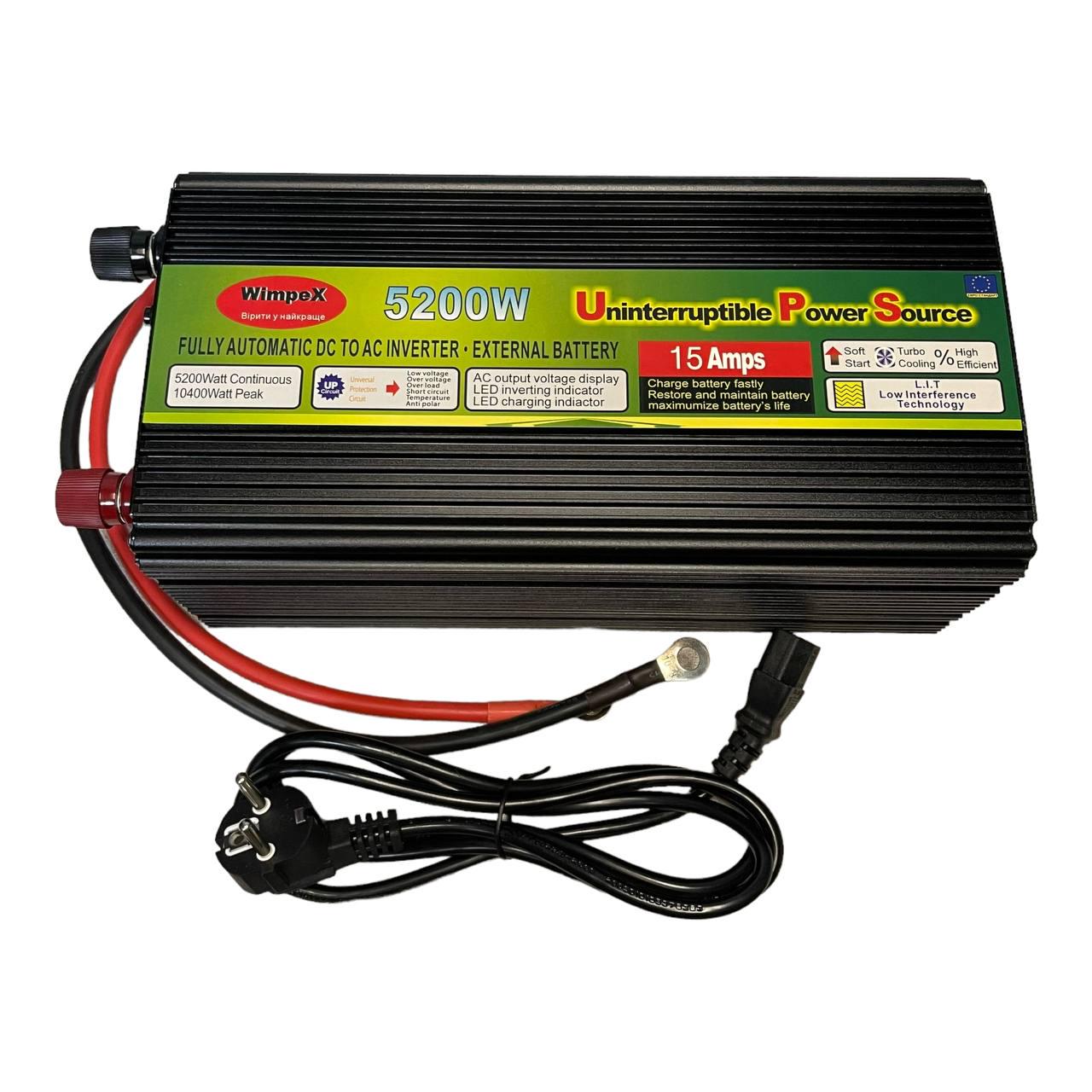 Инвертор Wimpex 5200W 12V 220V DC-AC USB (32523623523)