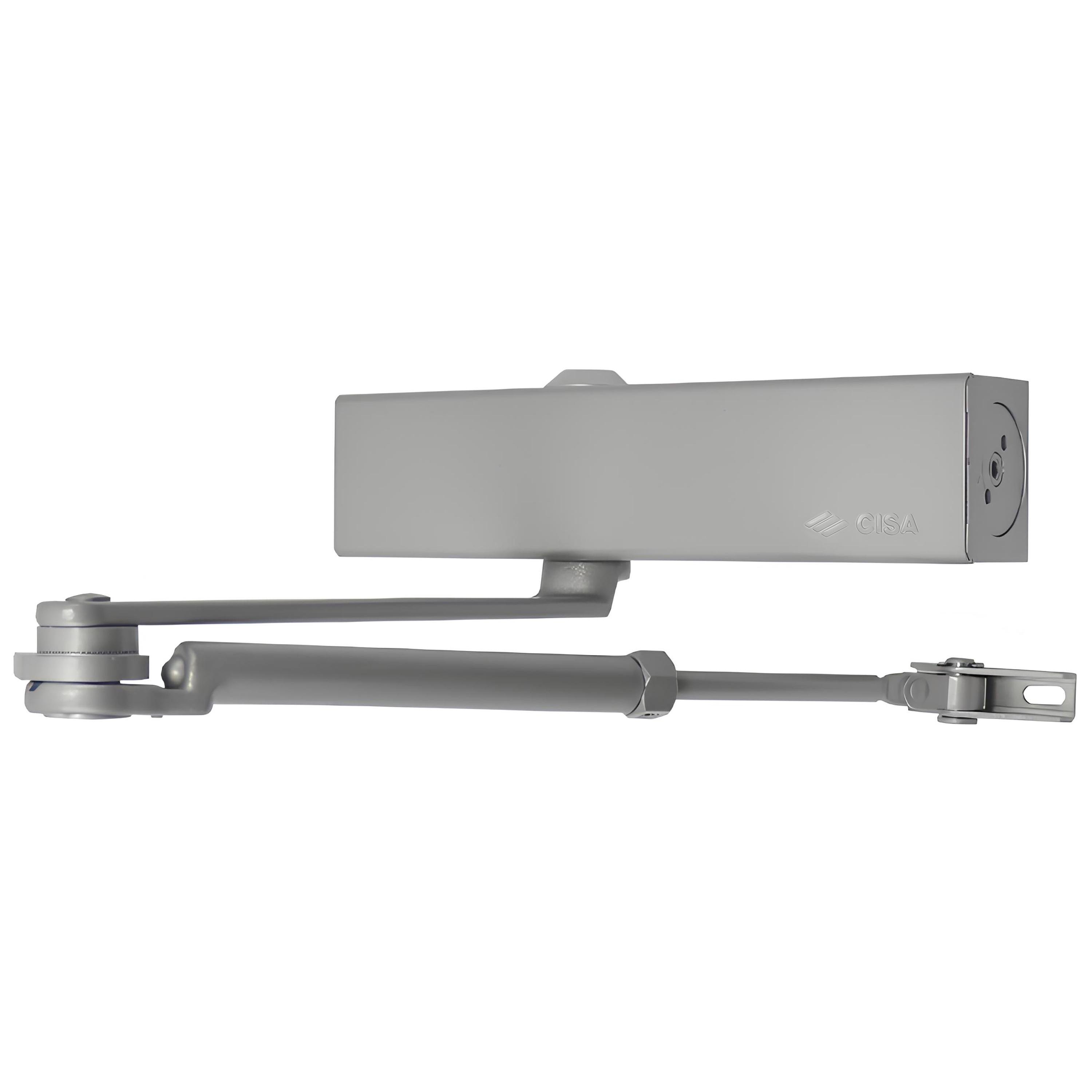 Доводчик Cisa C1611.05.0.97 Professional Plus2 BC STD HO с фиксацией до 120 кг Серый