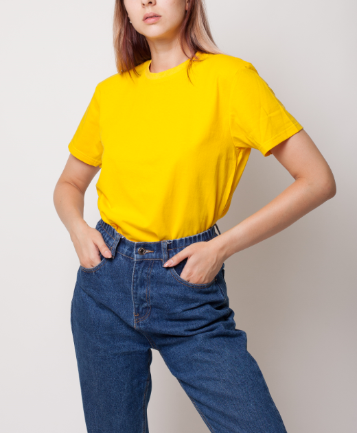 Футболка женская GBI Стандарт хлопковая M Желтый (12549)