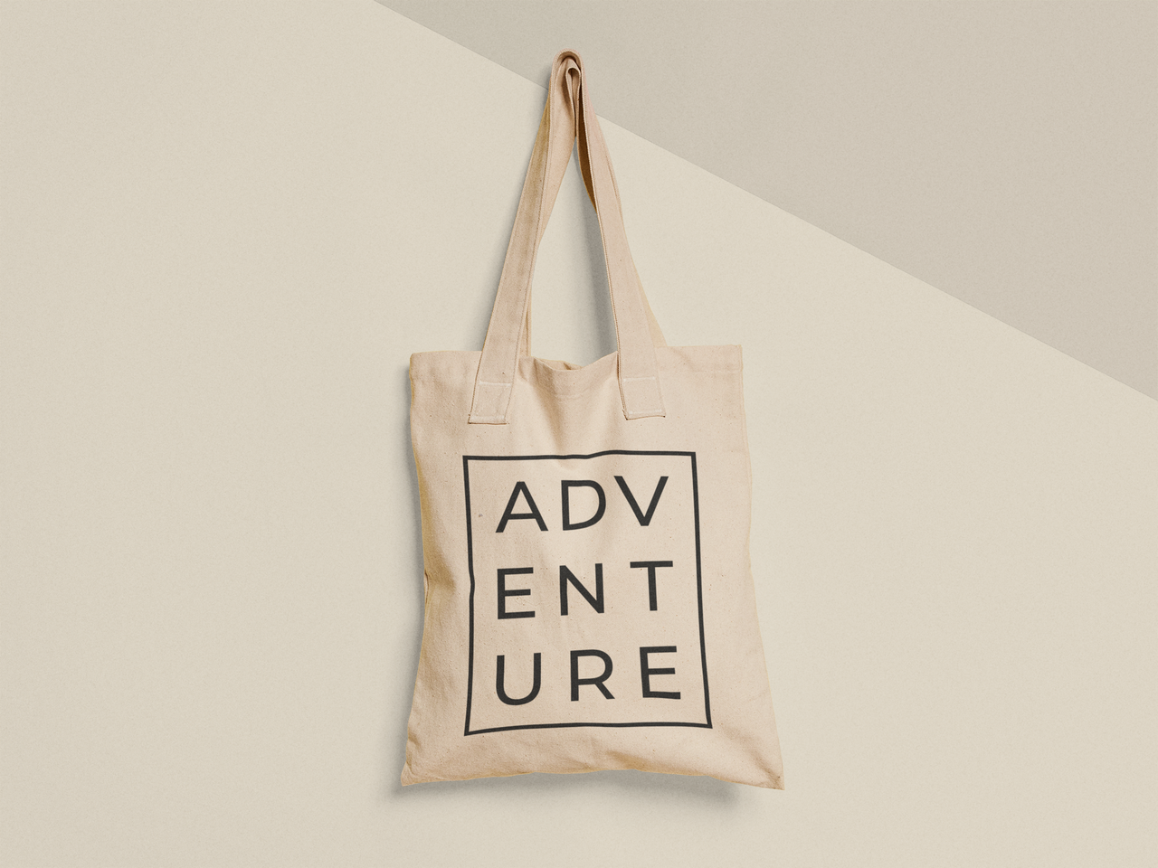 Эко-сумка с принтом "Adventure" 38х40 см Бежевый (ПН471-Т)