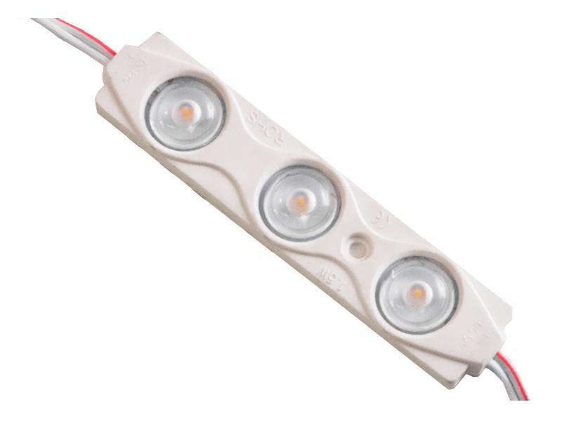 Светодиодный модуль с линзой SMD2835 3 LED 12 В 1,5 Вт IP65 3500К теплый белый (3134)