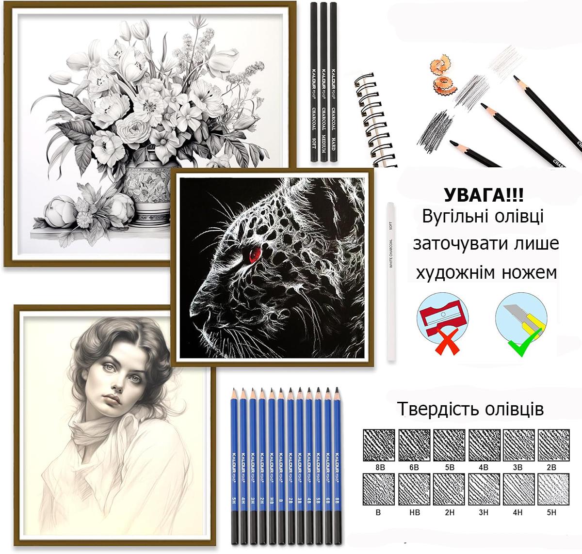 Набор для рисунка и эскизов KALOUR 38 предметов (KL-PWN038) - фото 4 Набор для рисунка и эскизов KALOUR 38 предметов (KL-PWN038) - фото 4
