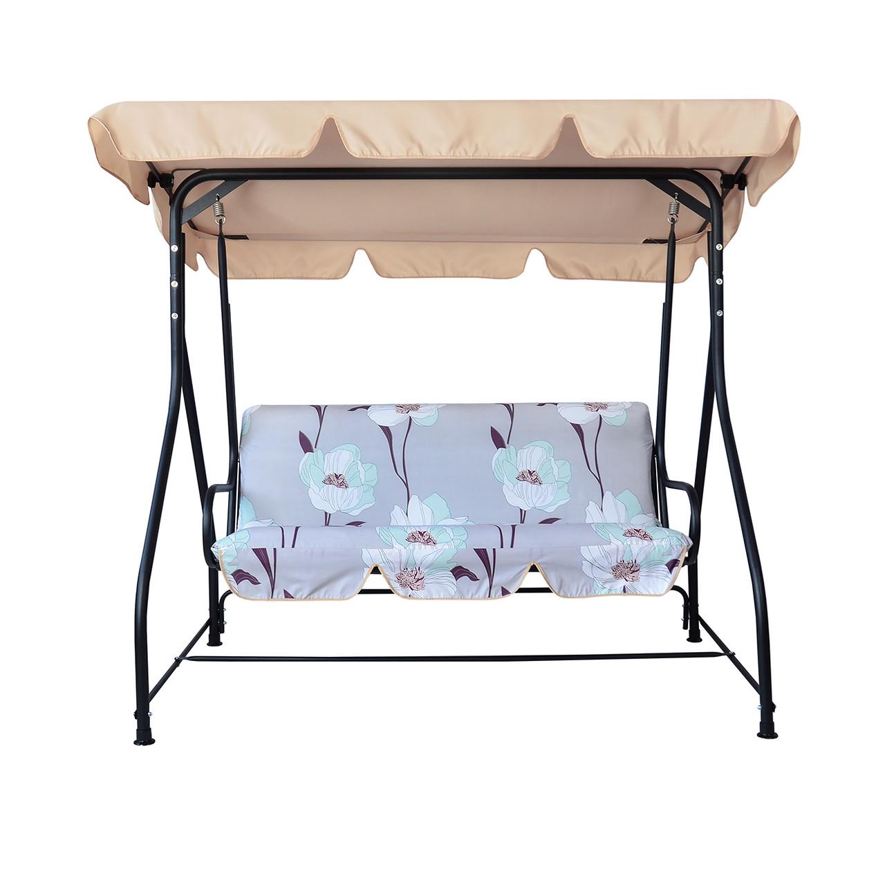 Качели садовые Вероника Бязь шафран Белый